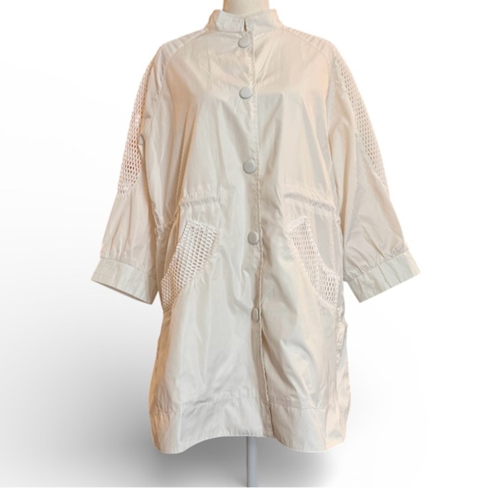 NESLAY white windbreaker jacket, plus size 1 (1X), NWT